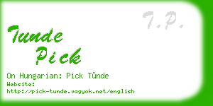 tunde pick business card